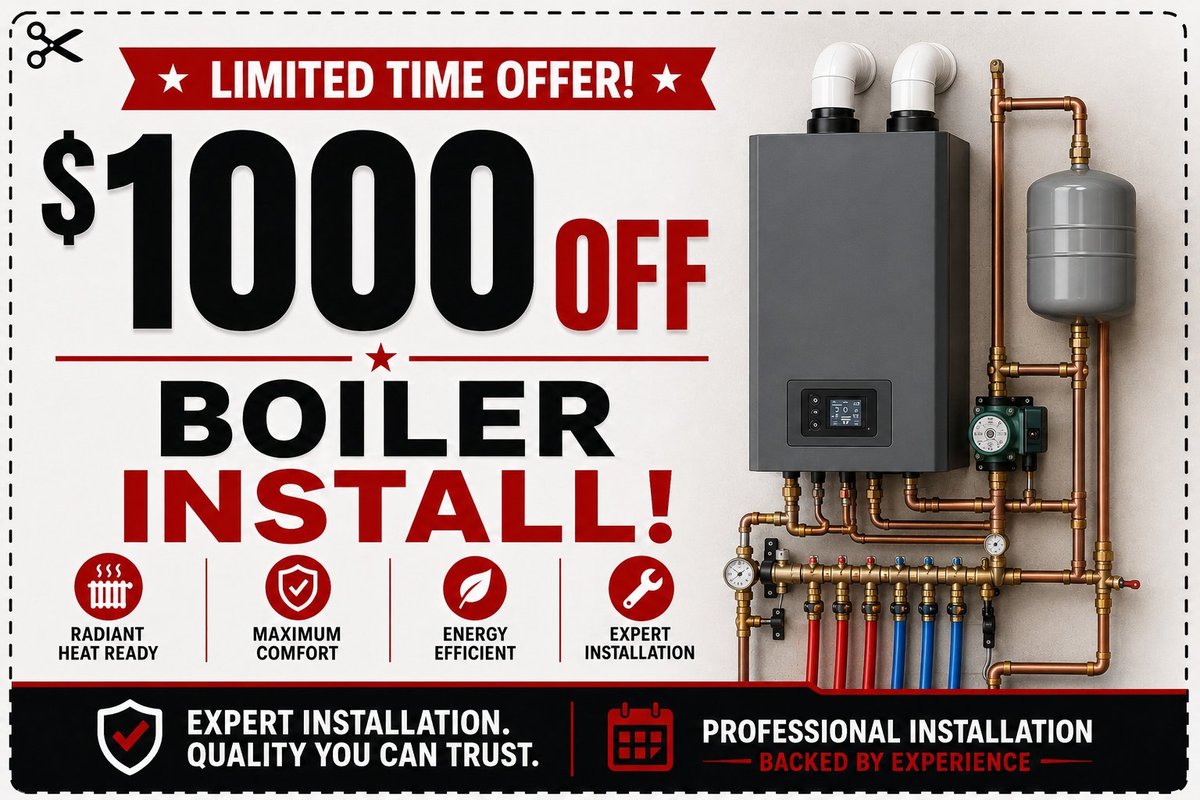 $1000 off boiler install — limited time offer